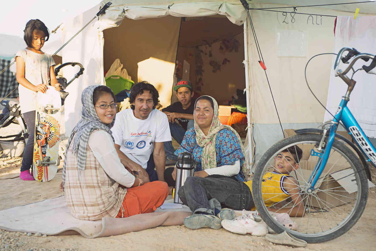 Linar and her family, from Afghanistan