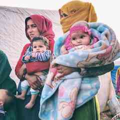 Syrian Mothers in a Potato Field