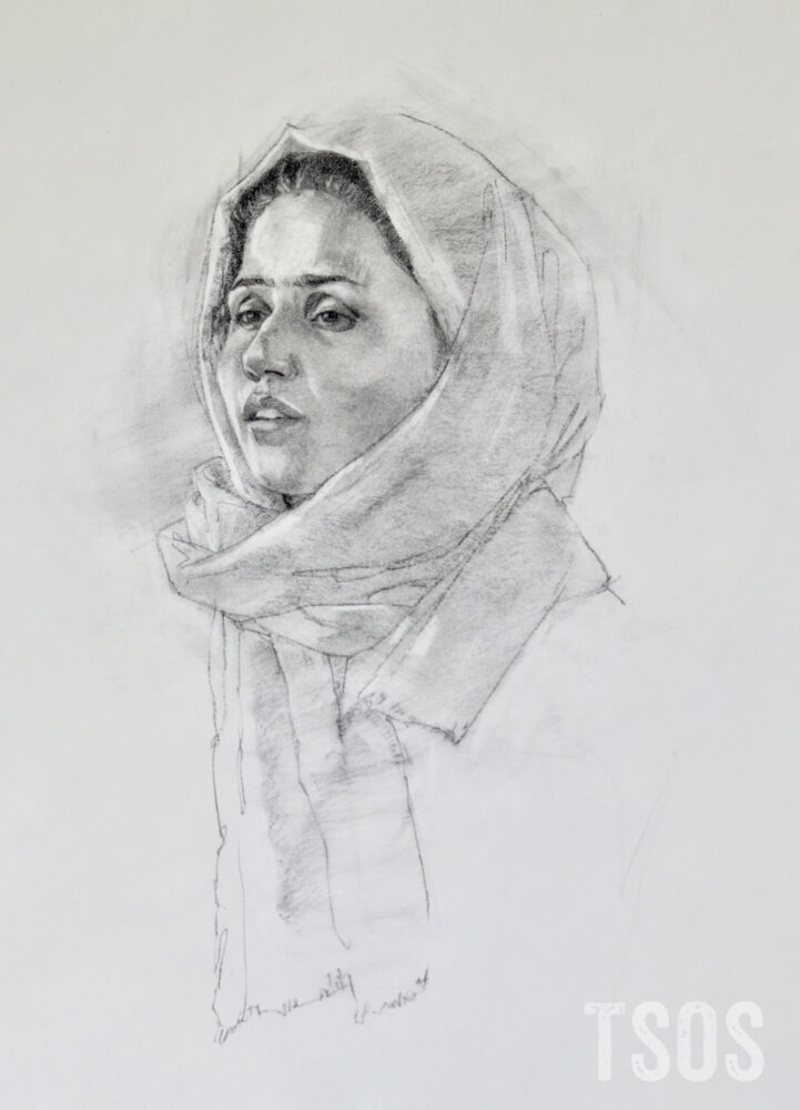 Zarrin drawing by Elizabeth Benson Thayer