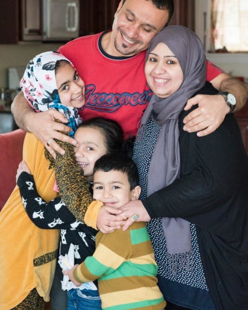 Mohaned and Zainab with their family