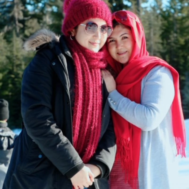 Marzia and Razia snow photo